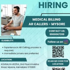 Medical Billing AR Caller – Equalize RCM Mysore – Immediate Joiners Preferred – On-Site