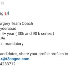 Surgery Team Coach (Hyderabad) – 4+ Years Exp – CPC/CCS Mandatory – Up to ₹10 LPA – T3 Cogno