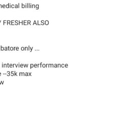 AR Caller (Freshers & Experienced) – Medical Billing – Coimbatore – Walk-In – Up to ₹35K – Punitha HR