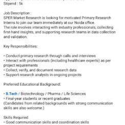Primary Research Intern (3 Months, On-Site) – SPER Market Research (Noida) – B.Tech/Biotech/Pharma/Life Sciences – ₹5K Stipend