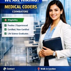 Medical Coder (Fresher & Experienced) – S2M Health Coimbatore – Life Science Graduates – Certified/Non-Certified – Walk-In