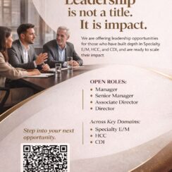 Manager to Director (Specialty E/M, HCC, CDI) – Chirok Health – Leadership Roles – Apply Now