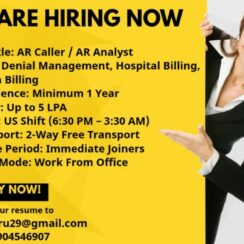 AR Caller / AR Analyst (Denial Management, Hospital/Physician Billing) – Hyderabad – 1+ Year Exp – Up to 5 LPA – US Shift + Free Cab