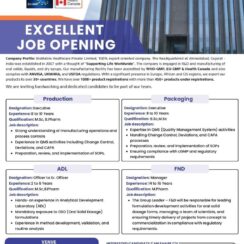 Production, Packaging, ADL, FND – Biomatrix Healthcare (Ahmedabad) – 2–16 Years Exp – M.Sc / B.Pharm / M.Pharm – OSD Formulations