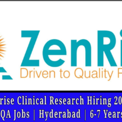 Zenrise Clinical Research Hiring 2026 | Bioanalytical QA Jobs | Hyderabad | 6-7 Years Experience