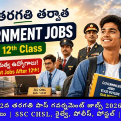 12వ తరగతి పాస్ గవర్నమెంట్ జాబ్స్ 2026 | 6,438+ ఖాళీలు | SSC CHSL, రైల్వే, పోలీస్, పోస్టల్ | ఆన్‌లైన్ అప్లై
