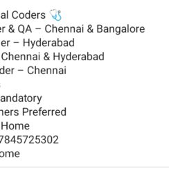 Medical Coder Jobs 2026 | EM IP OP ED Anesthesia Coders | Chennai Bangalore Hyderabad | 2-6 Years | Immediate Joiners