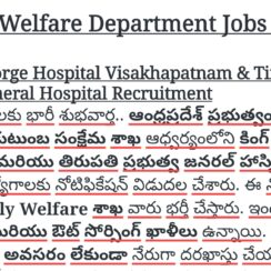 AP Welfare Department Jobs 2026 | KGH Visakhapatnam, Tirupati Hospital | Contract & Outsourcing Posts | 5th to Degree Eligible