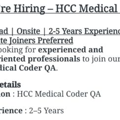 HCC Medical Coder QA Jobs 2026 | Hyderabad | 2-5 Years Experience | Mercure Solution | Immediate Joiners