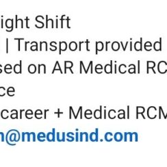 Voice Process (Night Shift) – Medical RCM – Ahmedabad – Up to ₹50K – Transport Provided – Medusind