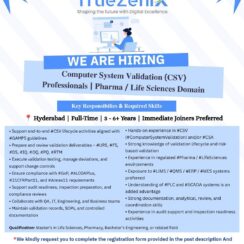 Computer System Validation (CSV) Specialist – TrueZenix – Pharma/Life Sciences – GAMP5, 21 CFR Part 11, GxP – LIMS/QMS/ERP/MES Preferred