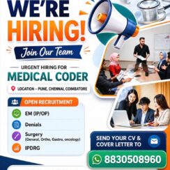 Medical Coder (EM IP/OP, Denials, Surgery, IPDRG) – Access Healthcare (Pune, Chennai, Coimbatore, WFO) – 1+ Year Exp – Immediate Joiners Medical Coder (EM IP/OP, Denials, Surgery, IPDRG) – Access Healthcare (Pune, Chennai, Coimbatore, WFO) – 1+ Year Exp – Immediate Joiners