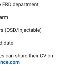 FRD (OSD/Injectable) – Supriya Lifescience – M.Pharm – 0–5 Years Exp – Male Candidates Preferred