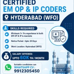 EM OP & IP Coder (1+ Year Exp) – Excolo SoftTech Solutions (Hyderabad, WFO) – Up to ₹60K/Month – Up to 30 Days Notice Period