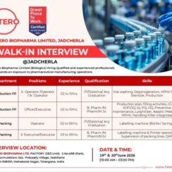 Hetero Walk-In 19-20 June 2026 | B.Pharm, M.Sc, ITI, Diploma | Production FP & Packing | Jadcherla
