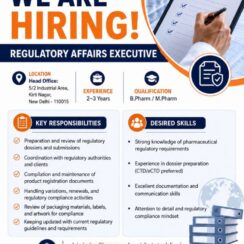Indus Pharma Hiring 2026 | Regulatory Affairs Executive | 2-3 Years | B.Pharm/M.Pharm | New Delhi