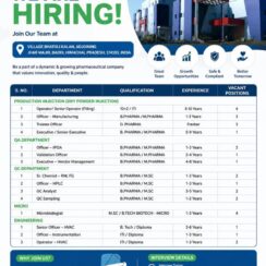 Ceph Lifesciences Hiring 2026 | Production Injection, QA, QC, Microbiology, Engineering | Freshers & 1-10 Years | Baddi, HP