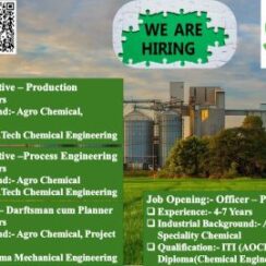 Crystal Crop Protection Hiring For Chemical Engineers and Production Departments