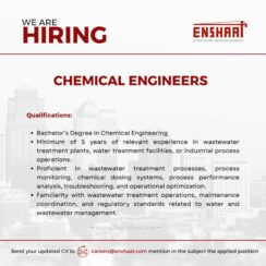 Enshaat Al Sayer Chemical Engineer Jobs | 5+ Years | Wastewater Treatment | Apply Now