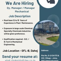 Gujarat Fluorochemicals Hiring For Maintenance & Store Departments