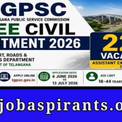 TGPSC Assistant Executive Engineer Civil Recruitment 2026 | 222 Posts | Apply Online
