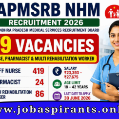 APMSRB Recruitment 2026 | 529 Staff Nurse, Pharmacist, MRW Posts | AP Medical Services | Apply Online by 30 June 2026