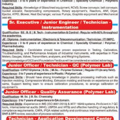 SRF Limited Walk-In Drive in Vapi on 12th June 2026. Hiring Production, Mechanical, QA, QC & Utility Departments