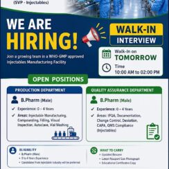 Samrudh Pharmaceuticals Walk-In 2026 | Injectable Production & QA Jobs | B.Pharm Freshers-4 Yrs | Tarapur Boisar