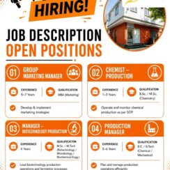 Shree Ganesh Chemicals Hiring For Chemist, Production Manager, Biotech Manager, & Marketing Manager Positions