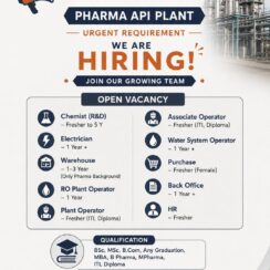 Rini Life Science Hiring Indore | API Plant Chemist Operator Electrician Warehouse | Freshers Welcome Rini Life Science Hiring Indore | API Plant Chemist Operator Electrician Warehouse | Freshers Welcome