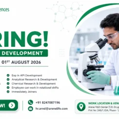 Arene Lifesciences Limited Hiring for R&D Department | Walk-In Interview July 28 to August 01, 2026