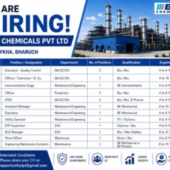 BEC Chemicals Recruitment 2026 | QA, QC, Production, Engineering & Warehouse Jobs in Bharuch