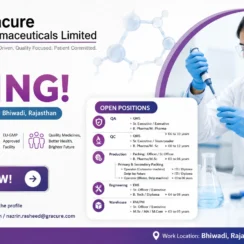 Gracure Pharmaceuticals Hiring 2026 | Rewarding Career Opportunities in Bhiwadi | Apply Now