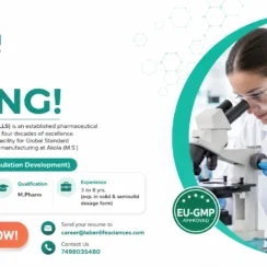 Exciting Pharma Jobs: R&D Formulation Career Opportunities at Leben Life Sciences