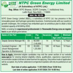 NTPC Green Energy Jobs 2026 | DGM & Assistant Engineer RE | PSU Jobs | Apply Online