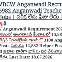 TS WDCW Anganwadi Recruitment 2026 | 15982 Posts | Anganwadi Teacher & Helper | Apply Online | No Exam No Fee