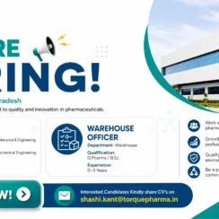 Torque Pharmaceuticals Hiring Alert: Maintenance & Warehouse Careers in Baddi