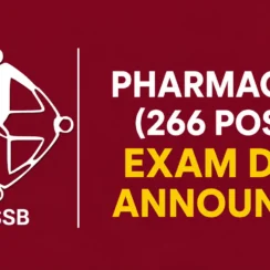 Exam date announced for Pharmacists (266 posts) by GSSSB