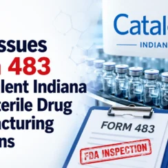 FDA Issues Form 483 to Catalent Indiana Over Sterile Drug Manufacturing Concerns