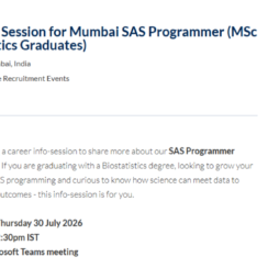 Medpace Virtual Info Session | SAS Programmer | Navi Mumbai | MSc Biostatistics | 30 July 2026