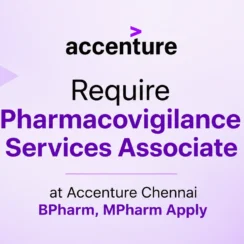 Require Pharmacovigilance Services Associate at Accenture Chennai