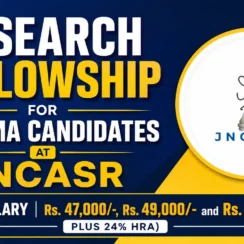 Research Fellowship for Pharma candidates at JNCASR