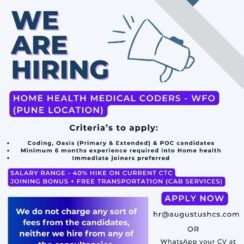 Home Health Medical Coder Pune | Oasis & POC | 40% Hike + Joining Bonus | Augustus HCS