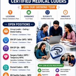Access Healthcare Hiring | Certified Medical Coders | Chennai Coimbatore Pune | 1-5 Years Access Healthcare Hiring | Certified Medical Coders | Chennai Coimbatore Pune | 1-5 Years