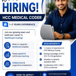 HCC Medical Coder Job | 1-2 Years | CPC CRC CCS Preferred | Immediate Joiners