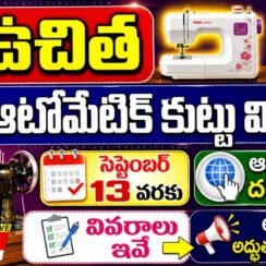 100% సబ్సిడీతో ఉచితంగా ఆటోమేటిక్ కుట్టు మిషన్: సెప్టెంబర్ 13 వరకు ఆన్లైన్లో దరఖాస్తు చేసుకోవాలి