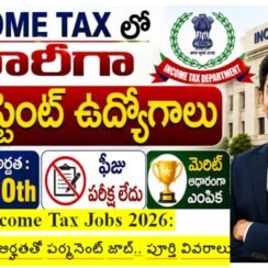 Income Tax Jobs 2026: 10వ తరగతి అర్హతతో పర్మనెంట్ జాబ్.. పూర్తి వివరాలు