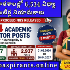 AP Academic Instructor Recruitment 2026 | 6534 Posts | School Assistant SGT | Salary 12500 | Apply Offline Last Date 21.08.2026