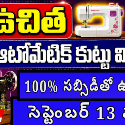 100% సబ్సిడీతో ఉచితంగా ఆటోమేటిక్ కుట్టు మిషన్: సెప్టెంబర్ 13 వరకు ఆన్లైన్లో దరఖాస్తు చేసుకోవాలి