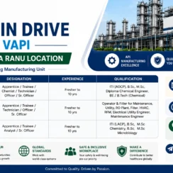 Ipca Laboratories Walk-in Drive in Vapi: API Production, Engineering & QC Pharma Jobs